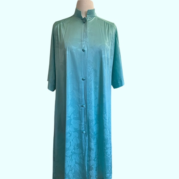Vintage vanity fair blue button up sleep wear nightgown size small - Picture 1 of 7